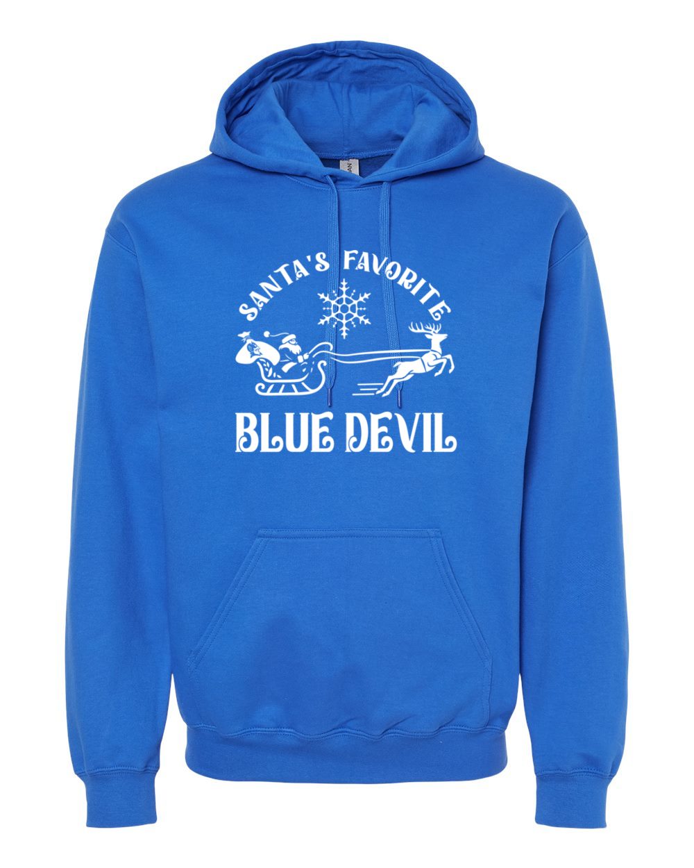Adult Peotone 2025 Holiday Apparel Santa's Favorite Blue Devil Hooded Sweatshirt