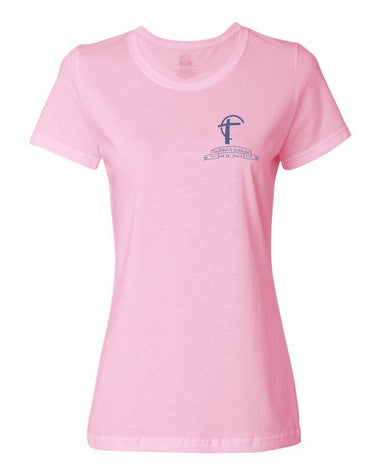 Ladies T-Shirt with St. Joes Faithful and Grateful Cross Logo