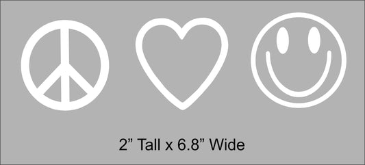 Peace Love Happiness Decal