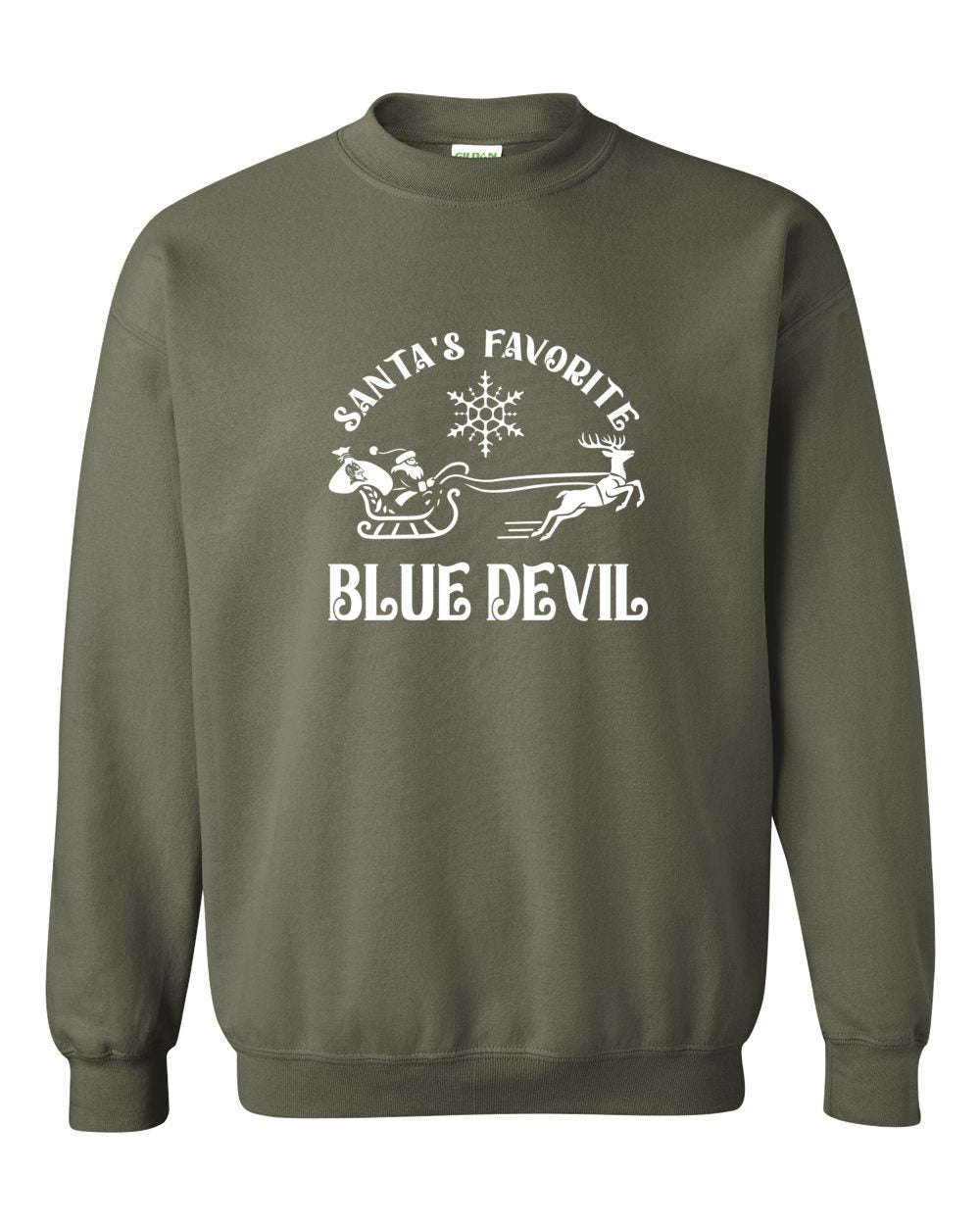 Adult Peotone 2025 Holiday Apparel Santa's Favorite Blue Devil Crewneck