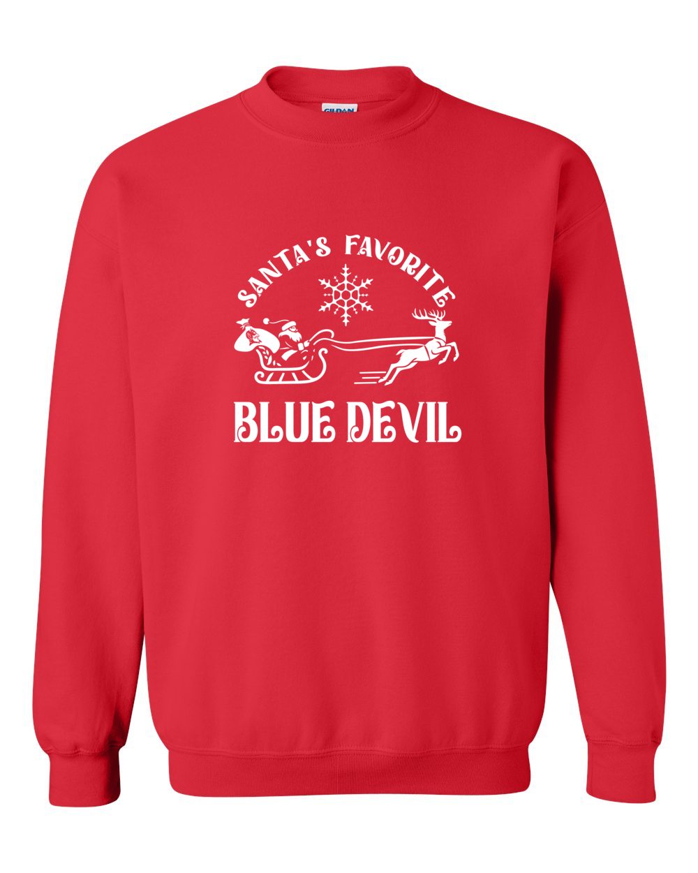 Adult Peotone 2025 Holiday Apparel Santa's Favorite Blue Devil Crewneck