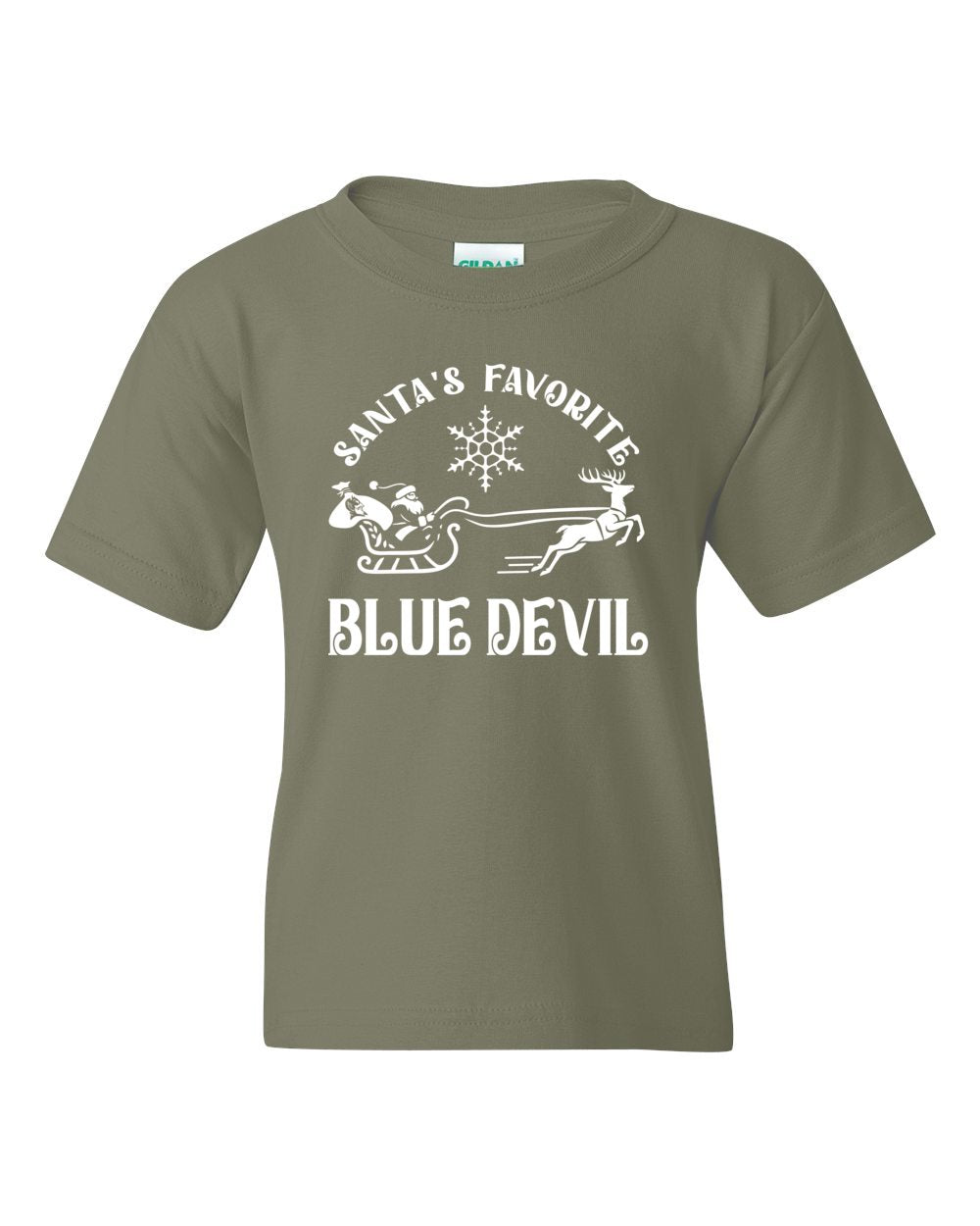Youth Peotone 2025 Holiday Apparel Santa's Favorite Blue Devil T-Shirt