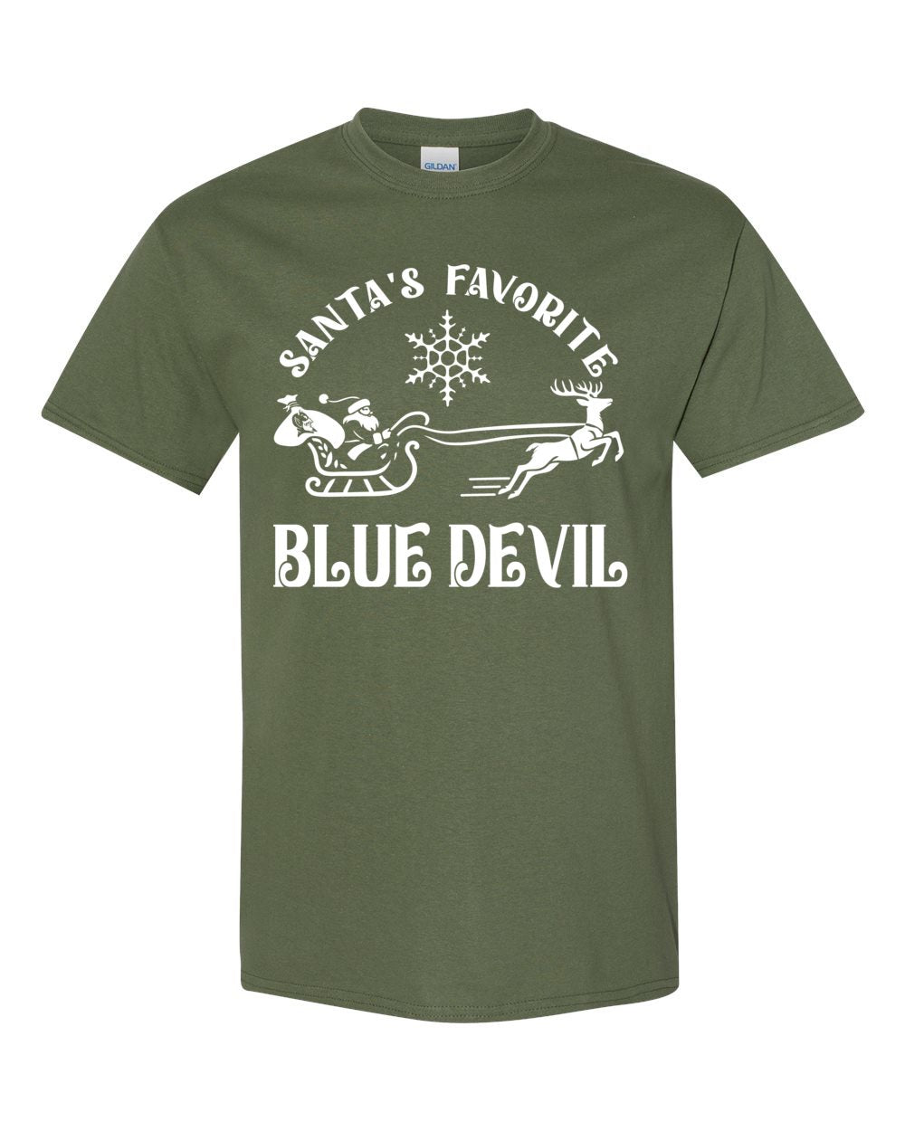 Adult Peotone 2025 Holiday Apparel Santa's Favorite Blue Devil T-Shirt