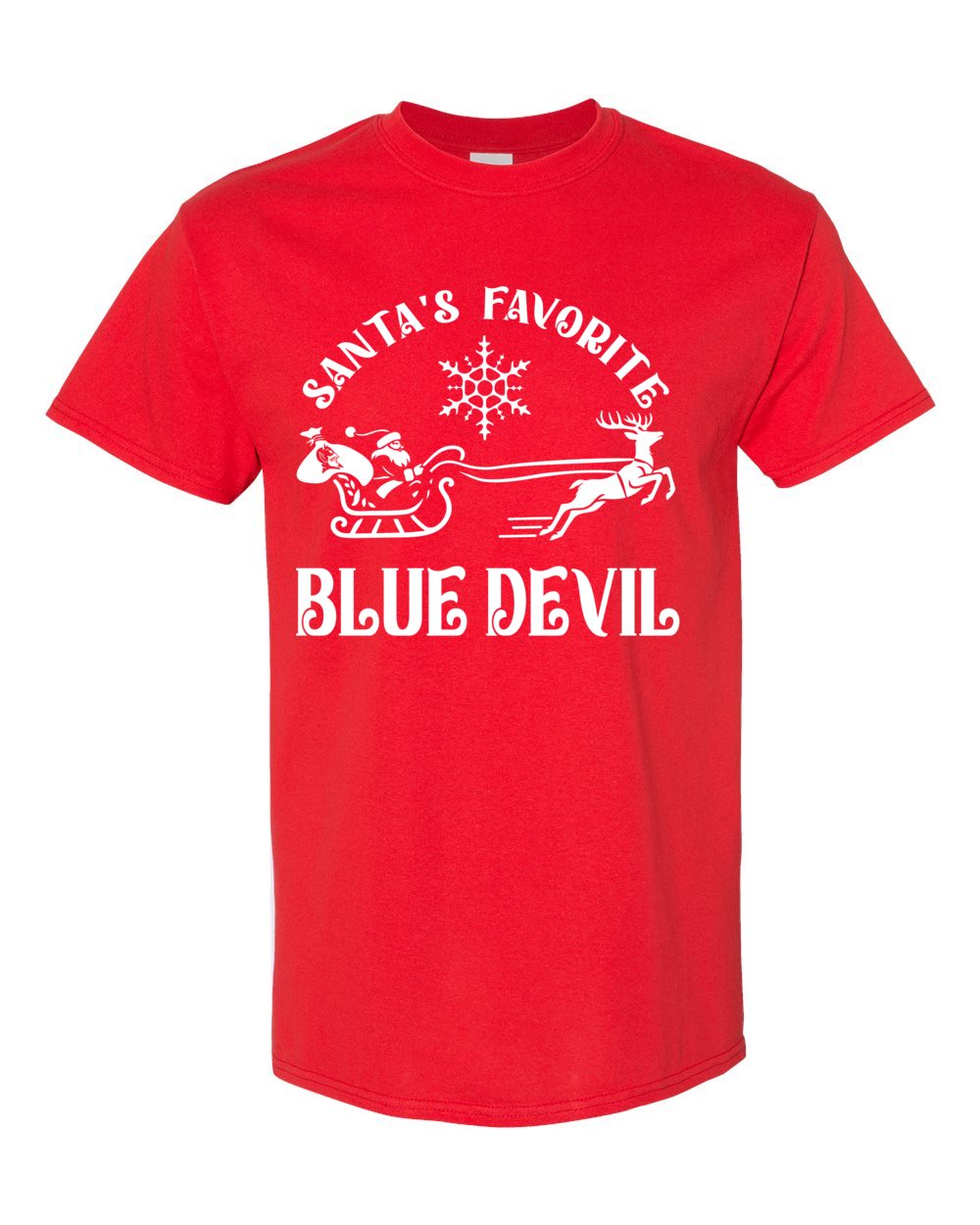 Adult Peotone 2025 Holiday Apparel Santa's Favorite Blue Devil T-Shirt