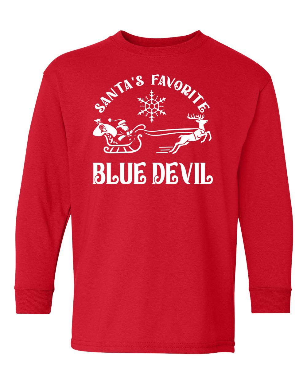 Youth Peotone 2025 Holiday Apparel Santa's Favorite Blue Devil Longsleeve