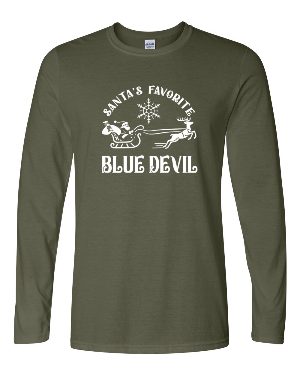 Adult Peotone 2025 Holiday Apparel Santa's Favorite Blue Devil Longsleeve