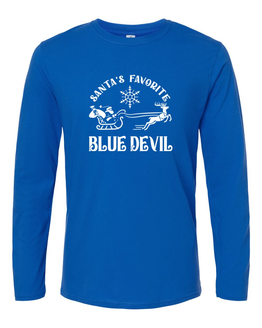Adult Peotone 2025 Holiday Apparel Santa's Favorite Blue Devil Longsleeve