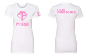 Apply Pressure Breast Cancer Delux Ladies Shirts