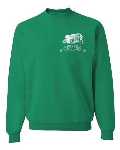 Youth Crewneck with St. Joes Faithful and Grateful Cross Logo