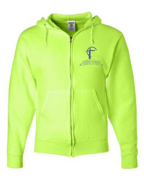 Adult Full Zip Sweat Jacket with St. Joes Faithful and Grateful Cross Logo