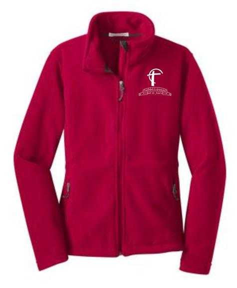 Ladies Fleece Jacket with St. Joes Faithful and Grateful Cross Logo