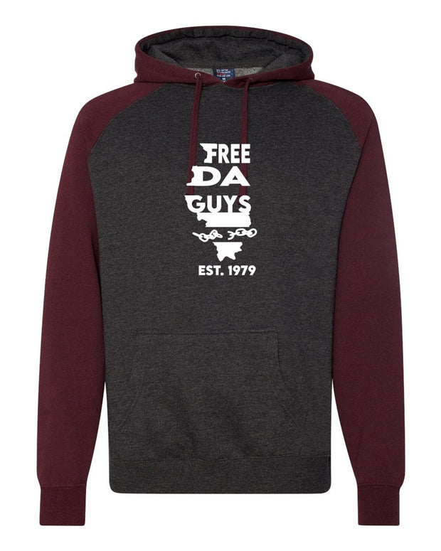 Free Da Guys IL Raglan Hooded Sweatshirt