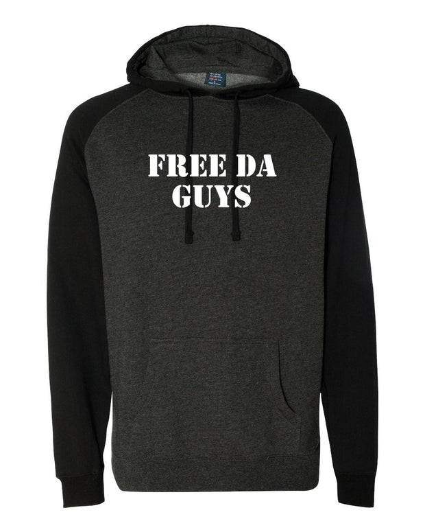 Free Da Guys Wording Raglan Hooded Sweatshirt