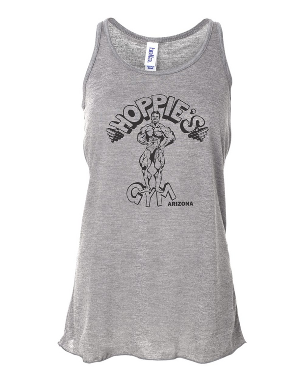Women's Tank Top with Hoppie's Gym Print in Black