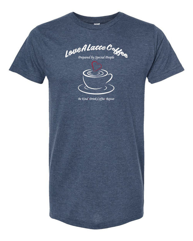 Adult Love A Latte Cotton T-Shirt Coffee Design