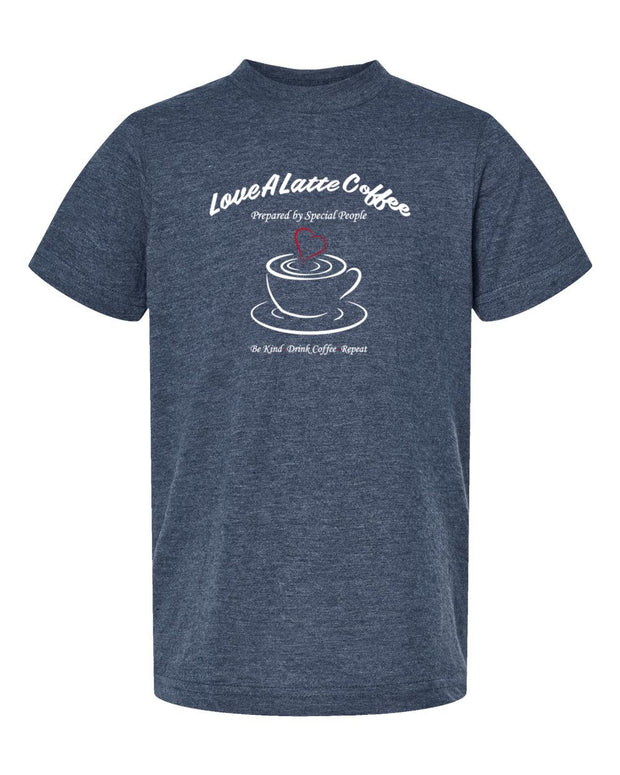Youth Love A Latte Cotton T-shirt Coffee Design