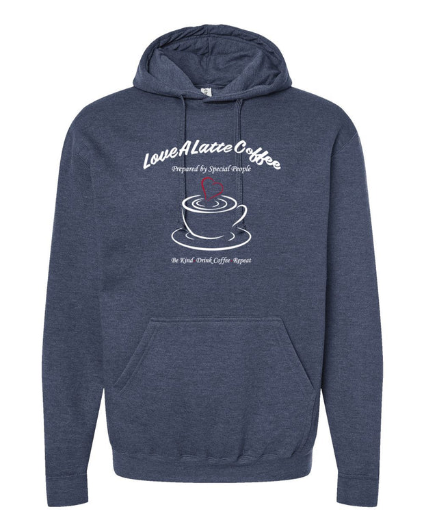 Adult Love A Latte Cotton Hoodie Coffee Design