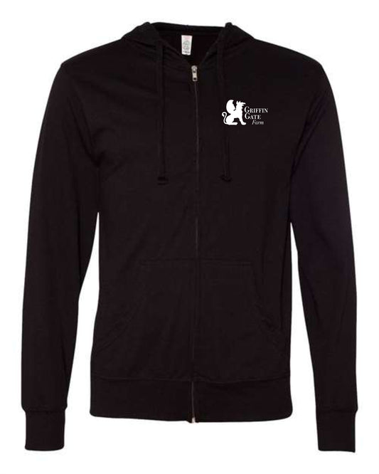 Adult Griffin Gate Farm Lightweight Jersey Full-Zip Hooded T-Shirt